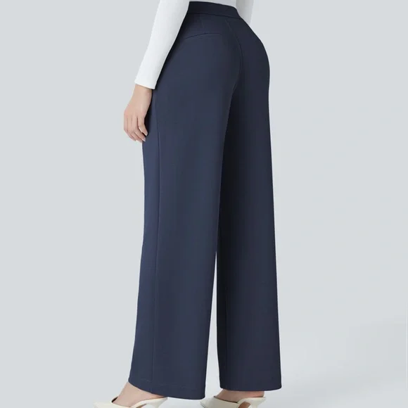 Halara Flex™ High Waisted Pocket Straight Leg Crepe Work Pants - Picture 3 of 5